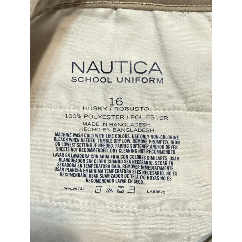 Nautica School Uniform Shorts Youth Boys Size 16 Khaki Flat Front Casual
